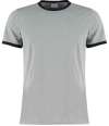 K508 KK508 Kustom Kit Fashion Fit Ringer T-Shirt Light Grey Marl / Black colour image